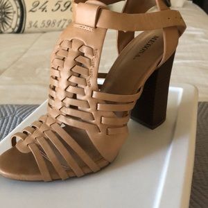 Tan strappy heels